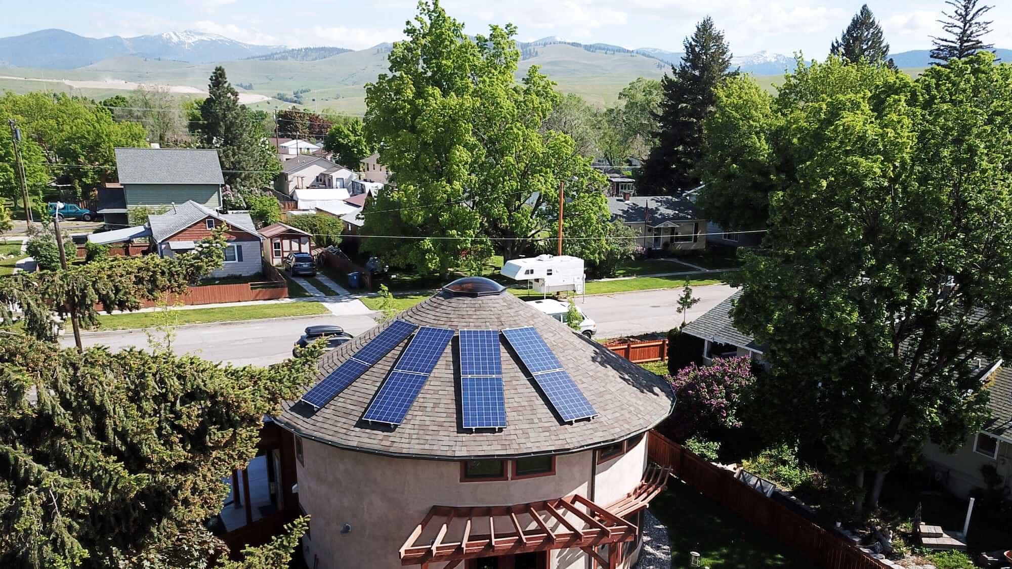 Solar Panel on Yurt roof