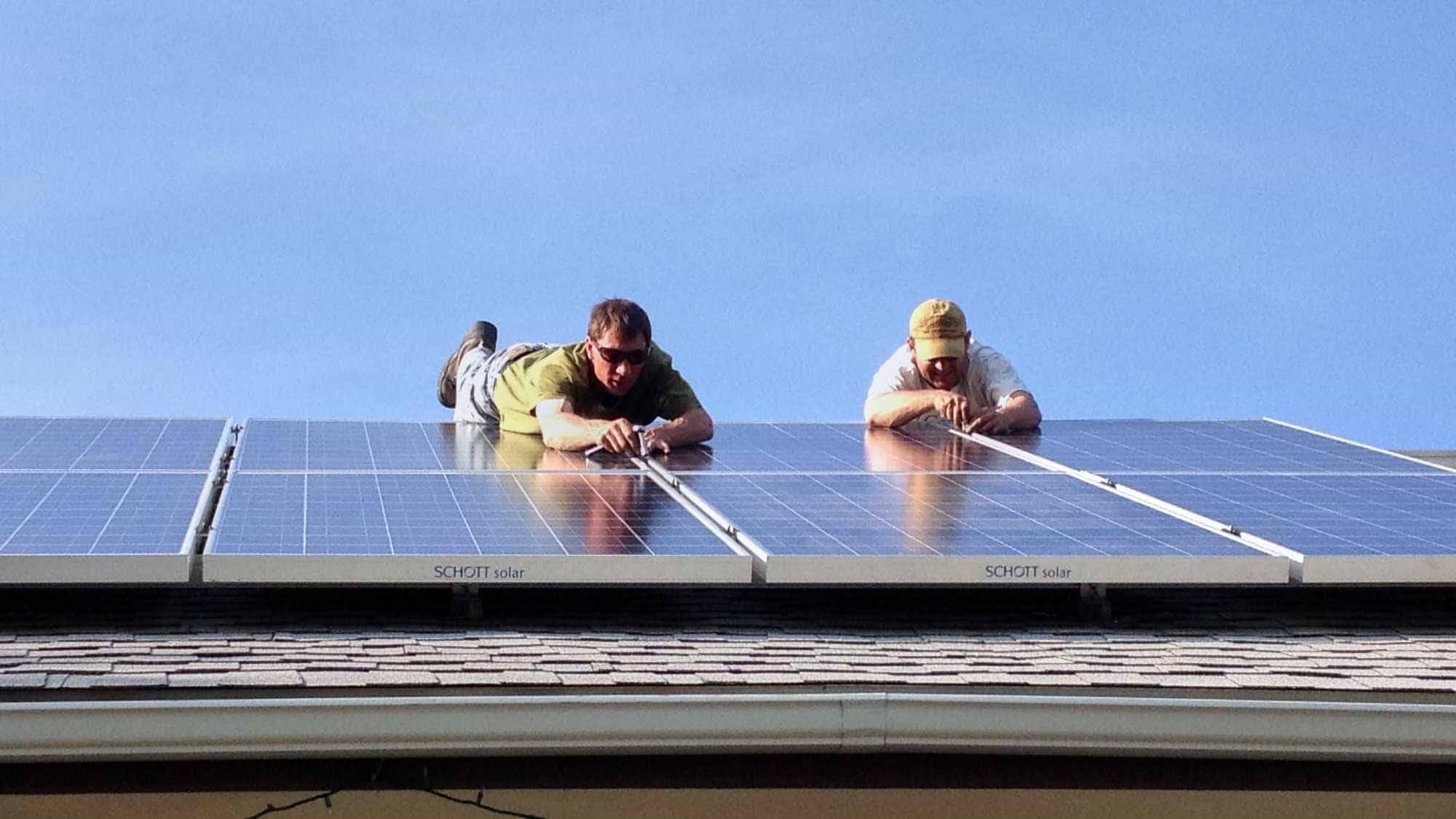 Solar Panel Installation on A Roof In Montana